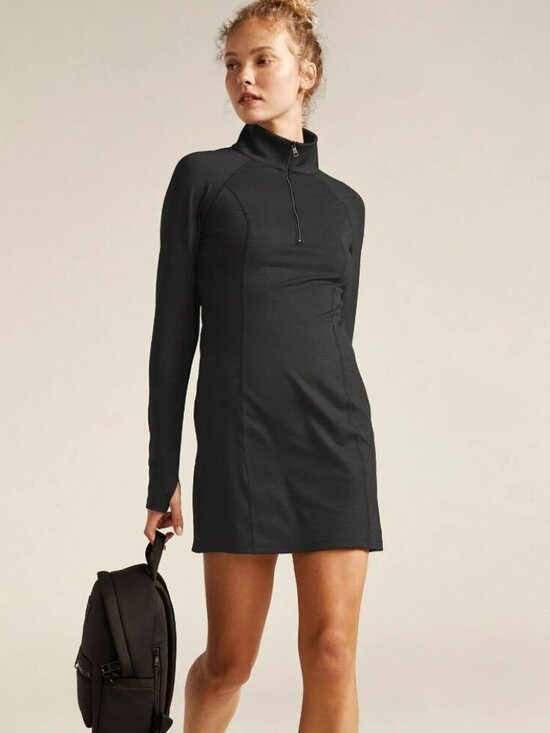 Beyond Yoga Dresses & Skirts - NWT Beyond Yoga Small Heather Rib Westside Long Sleeve Dress in Black